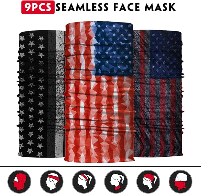 Neck Gaiter for Men Women Headwear Bandana Head Wrap Face Scarf Mask Cover Warmer Balaclava-Seamless & Versatile