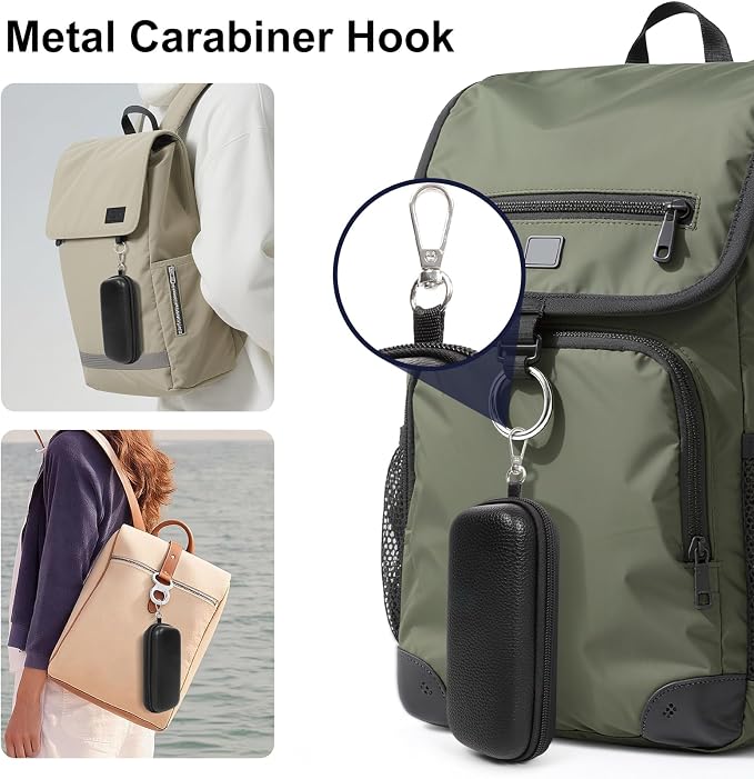 Double Eyeglasses Case Hard Shell Dual Sunglasses Organizer with Zipper Closure Travel Eyewear Storage for Vehicle