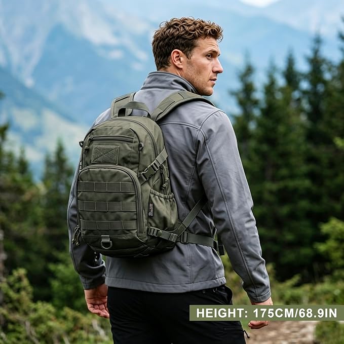 Mardingtop Small Tactical Backpack,Molle Hiking Backpack for Backpacking,Cycling and Biking,15L/25L Backpack