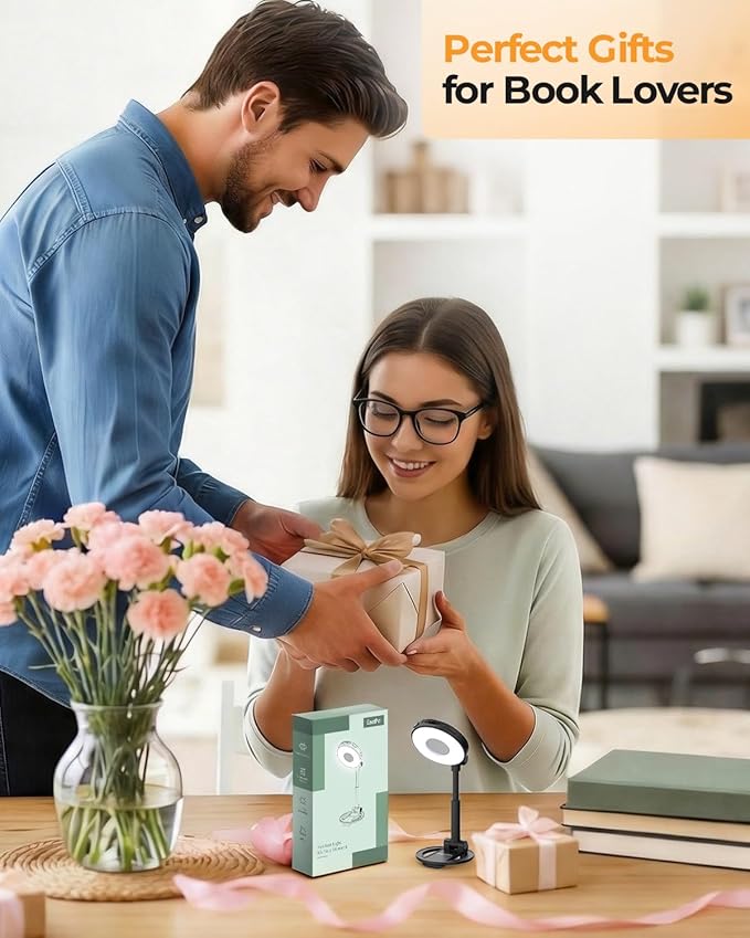 Reading Lights for Books in Bed:18 LED Rechargeable Clip-on Book Light with Timer & Memory Eye Caring 3 Color Temperature Stepless Dimming Portable Night Lamp Gifts for Men Kids Book Lovers