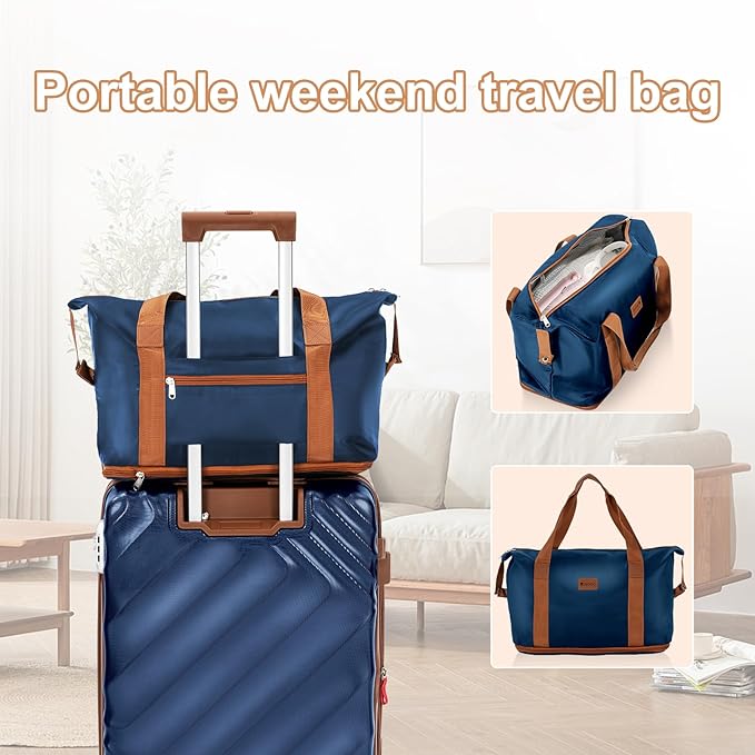 Rosamo 5 Piece Luggage Set Expandable Hardside, 20/24/28in Suitcases with Matching Travel Bags, 22x14x9 Airline Approved Carry On, TSA Lock, Spinner Wheels, ABS+PC