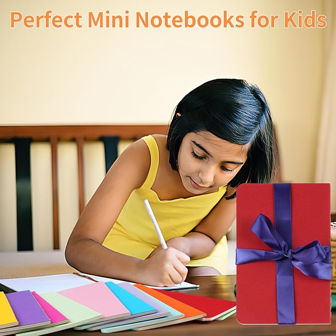 Hoiny 48 Pack Mini Pocket Notebook, 3.5 X 5.5 Inch Lined Small Journals for Kids, Colorful Cover Notepads for Traveler, Students, School Supplies, 30 Sheets/60 Pages, Memo Pad, Tiny Note Book Bulk