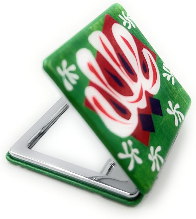 Artisist Symbols Gifts Fauvism Artwork Compact Mirrors for Purses Small Travel Mirrors with Green and Red Painting Double Sizes Magnifying
