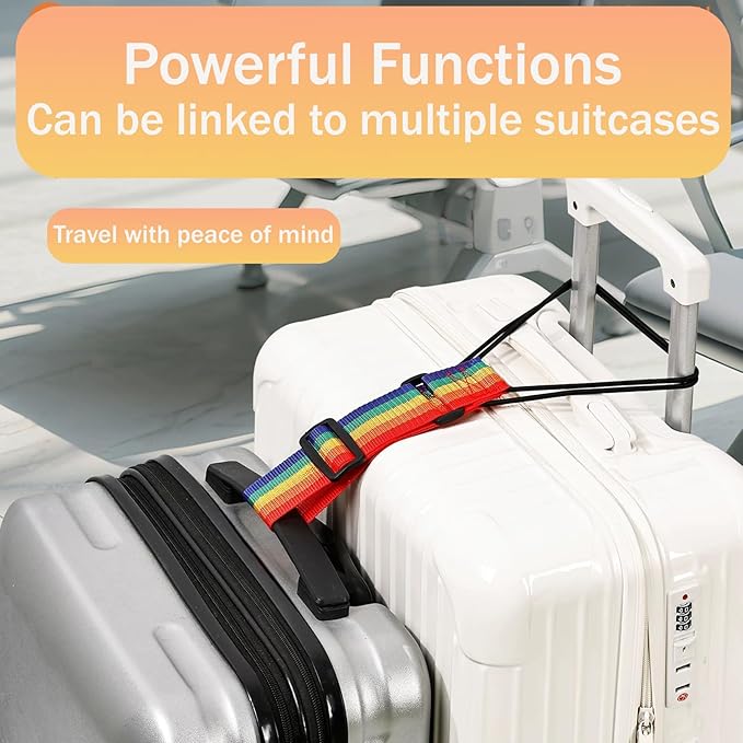 Luggage Straps,Elastic Travel Straps for Securing Luggage, Suitcase & Bag Organizer, Adjustable Hold-Down Straps for Travel Accessories, Carry-On, Checked Bags, Ideal for Travelers (7PCS)