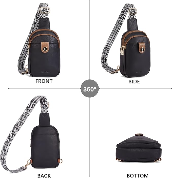 BOSTANTEN Sling Bag Crossbody Bags for Women Trendy Crossbody Purse Leather Chest Bag