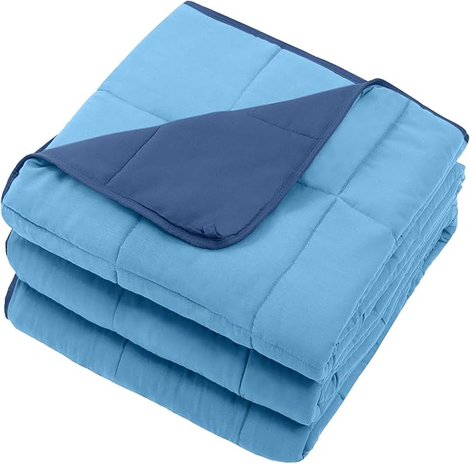Blue Weighted Blanket for Adults 20lbs, 80"x87", King Size Cooling Heavy Throw Blanket for 180-220lbs, Microfiber Soft Thick Big Blankets Weighted Comforter Gifts for Sleeping
