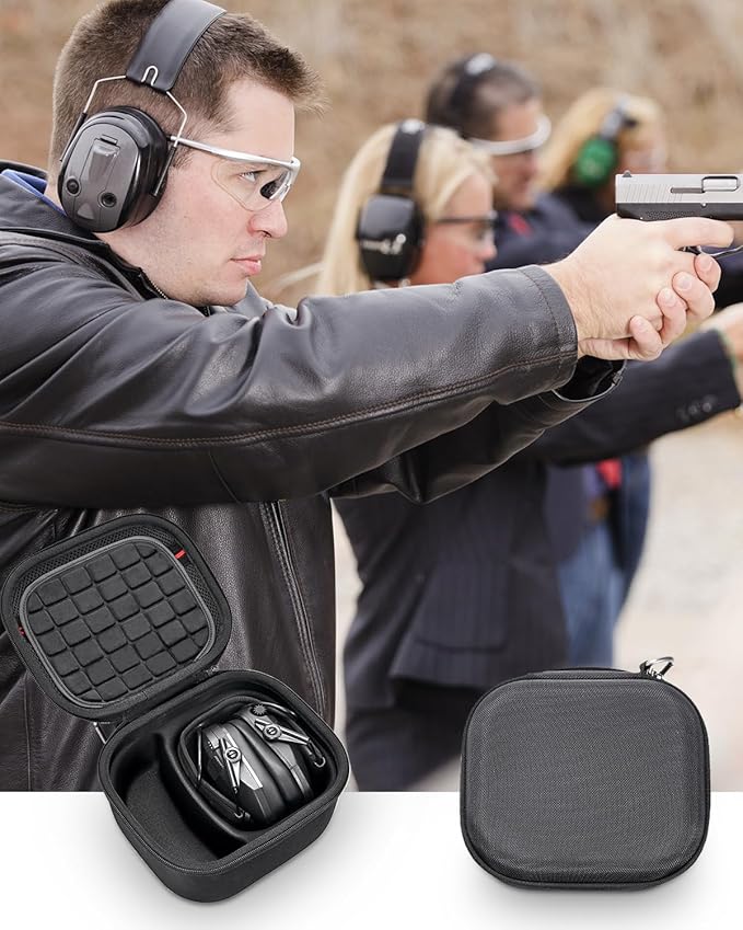 RAIACE Hard Travel Carrying Case for Walker's Razor Slim Passive Earmuffs Ultra Low Profile 27dB NRR. (Case Only!)-Black