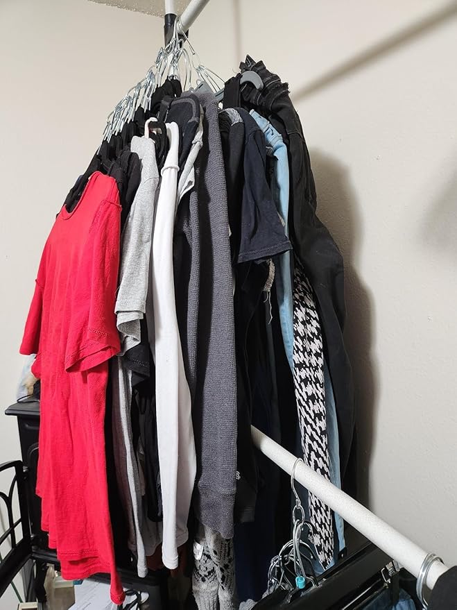 Space Saving Hanger for Clothes, 6 Pack, Travel Hangers, Closet Hangers and Hanging Organizer Metal Hanging Chains Hooks for Home RV Office, Small Space Solutions for College Dorm Essentials
