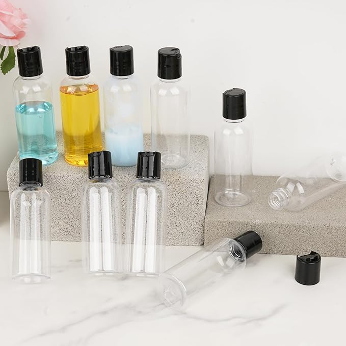 20 Pack 3.4 oz Travel Bottles for Toiletries TSA Approved Leak Proof Travel Size Containers Plastic Empty Shampoo Bottles with Labels Squeeze Bottle Toiletry Essentials Accessories(Clear)