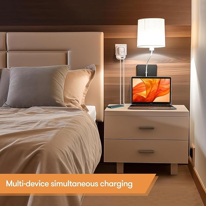 Voltage Converter US to Europe with 2 USB A & 2 USB C Ports Fast Charging, 220V to 110V Power Converter for European Travel International Universal Travel Adapter for Italy Spain Germany France