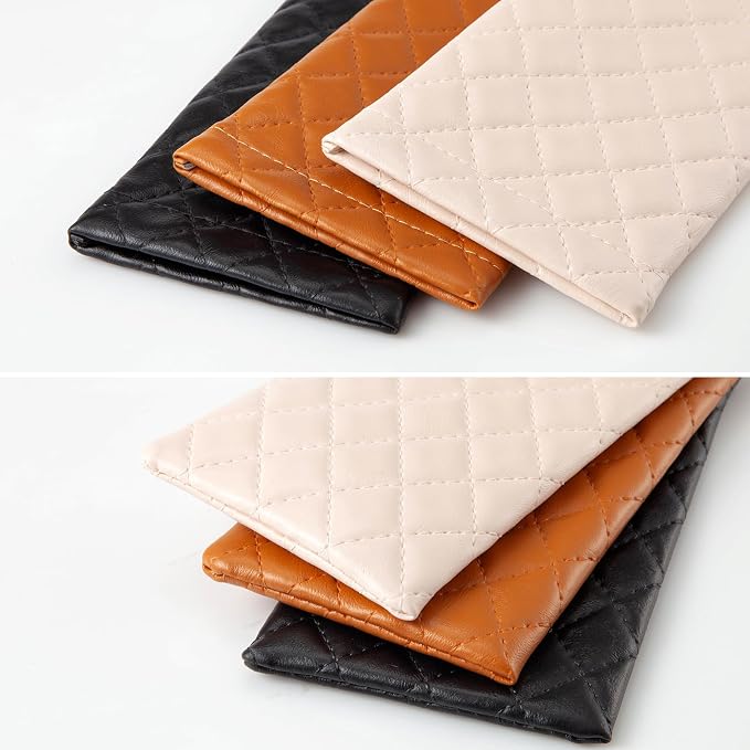 TRIUMPH VISION Squeeze Leather Sunglasses Pouch - 3 Pack Glasses Case Soft Eyeglass Sleeve Pouch Holder