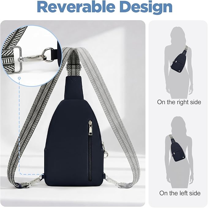 Anti Theft Sling Bag for Men & Women, Lightweight Puffer RFID Crossbody Bag for Travel, Commuting & City Walking, Hands-Free Everyday Essentials Bag Dark Blue