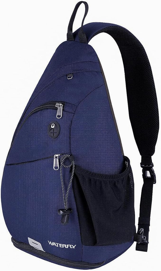 WATERFLY Sling Bag Sling Backpack Small Crossbody Shoulder Bag for Men Women Traveling Cycling Hiking Daypack