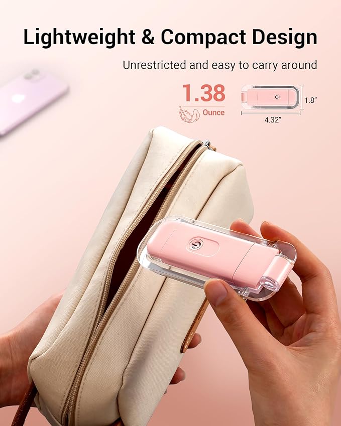 DEWENWILS USB Rechargeable Book Light for Reading in Bed, Clip-on LED Reading Lamps Portable Bookmark Lights for Kids, Book Lovers, 4 Brightness Adjustable for Eye Protection (Light Pink)