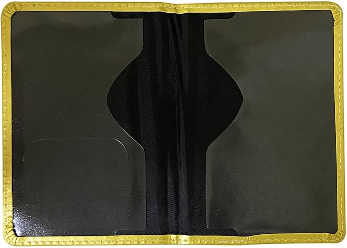 Missmore Premium PU Leather Passport Holder - USA Logo Printed | Stylish, Durable, Travel Essential (N-GD-Yellow)