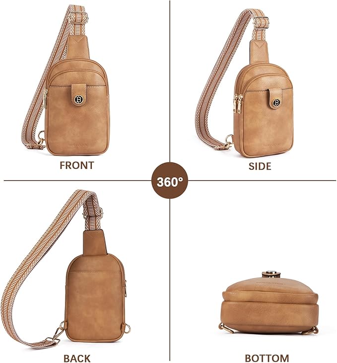 BOSTANTEN Sling Bag Crossbody Bags for Women Trendy Crossbody Purse Leather Chest Bag