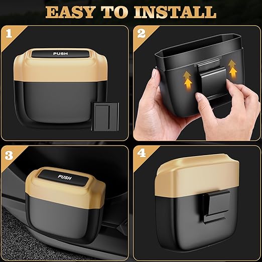 Car Trash Can with Lid,Built-in Storage Garbage Bag,Leakproof Vehicle Trash,Car Accessories for Interior,Mini Garbage Bin for Automotive, Home, Office, Kitchen, Bedroom,with 30pcs Trash Bags