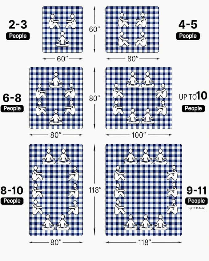 TigeJoy Extra Large Picnic Blanket Waterproof Foldable 60''x80'', Outdoor Picnic Mat Beach Blanket Sandproof for Park, Grass, Travel, Hiking, Camping Essentials, Gingham Picnic Blanket
