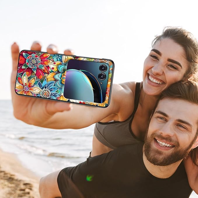 for Motorola Razr Plus 2025 Case,for Razor Plus 2025 Phone Case Cute Slim Hard PC Ultra-Thin Anti-Scratches Shockproof Protective Cover,Colorful Flower