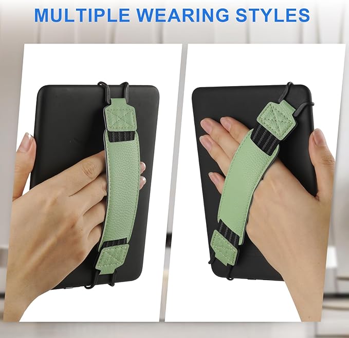 HoYiXi Universal Soft Hand Strap for 6-7 Inch eReader Tablet, Compatible with Kobo/Pocketbook/Tolino/Paperwhite/Nook, High Elasticity Hand Strap for Tablet, Green