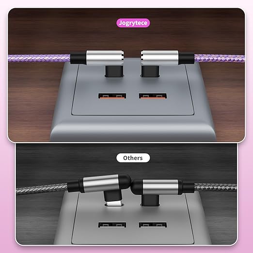 90 Degree 3-in-1 Multi Charging Cable 2Pack 5FT - Right Angle USB C to Type C/IP/Micro USB, Gamer & Travel Essential for iPhone 17-12, Galaxy, Huawei, iPad and More