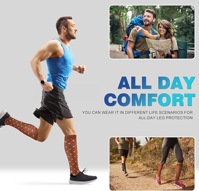 cerpite Compression Socks for Women & Men Circulation 8 Pairs Compression Socks 20-30 mmhg Best for Running,Nurse,Travel