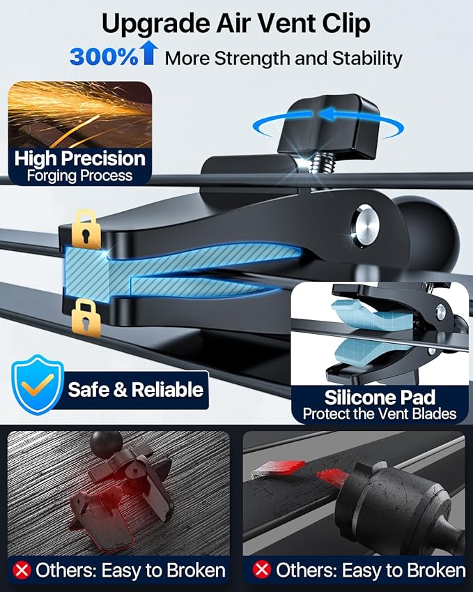【98+LBS Strongest Suction & Military-Grade】Ultimate Car Phone Mount【Patent & Safety Certs】 Cell Phone Holder Truck Stand for Dashboard Windshield Vent for iPhone 17 Pro Max 16 Samsung (Graphite Black)