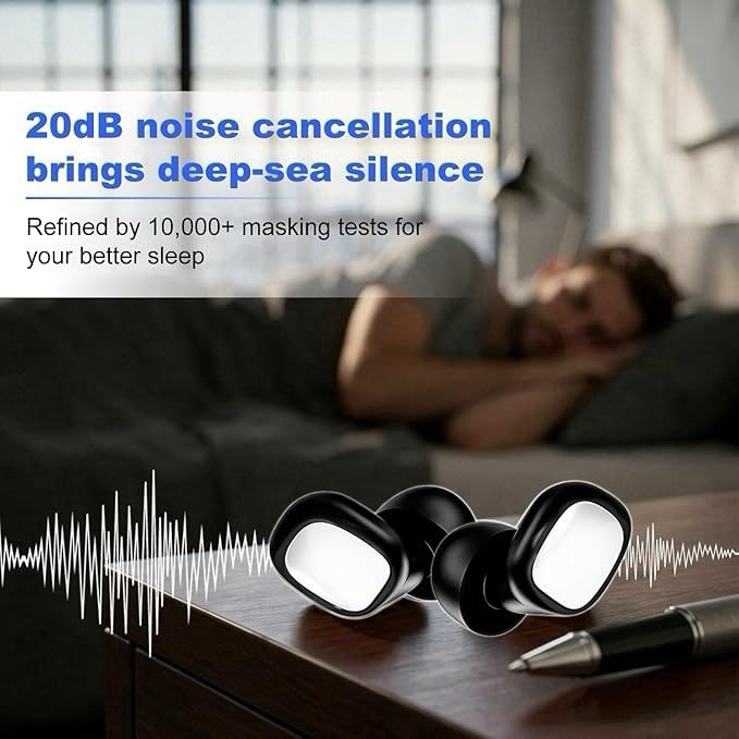Ultra Soft Ear Plugs - 20dB (SNR) Noise Reduction Hearing Protection - Reusable Earplugs Flexible Comfortable Fit for Noise Sensitivity, Sleep, Work, Study, Airplane, Concerts & Festivals (Silver)