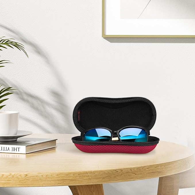 FINTIE Sunglasses Case, Hard EVA Shell Shockproof Sport Glasses Case with Metal Carabiner Travel Zipper Eyeglasses Holder