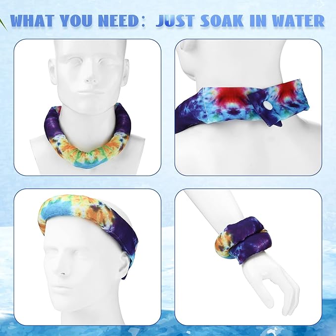 Xuhal 6 Pieces Cooling Neck Wraps Cooling Bandana Neck Cooler Ice Cooler Scarf for Women Summer Outdoor Sport Activity