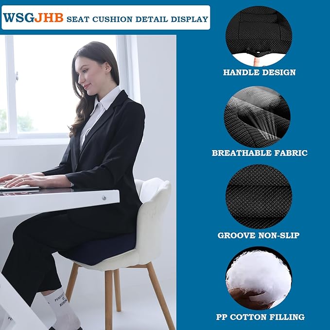 Car Booster Seat Cushion, Chair Cushions, Comfort Seat Cushion Pillow for Office Chair/Car Seat, Butt, Tailbone, Back, Coccyx, Short People Adult Booster Chair Cushions Relief Pad