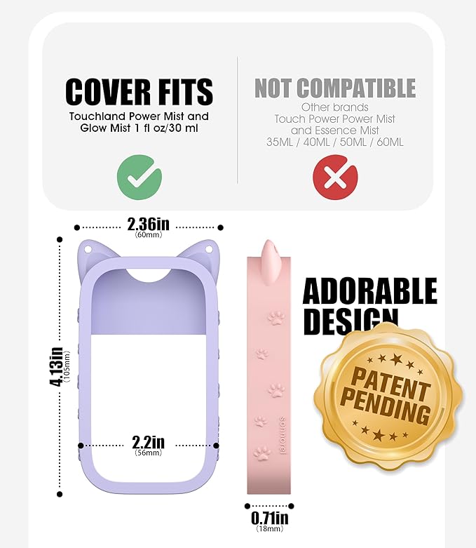 Sonnorel Silicone Case Compatible with Touchland Hand Sanitizer Spray (Fit for 1 FL OZ/30 mL Ver)