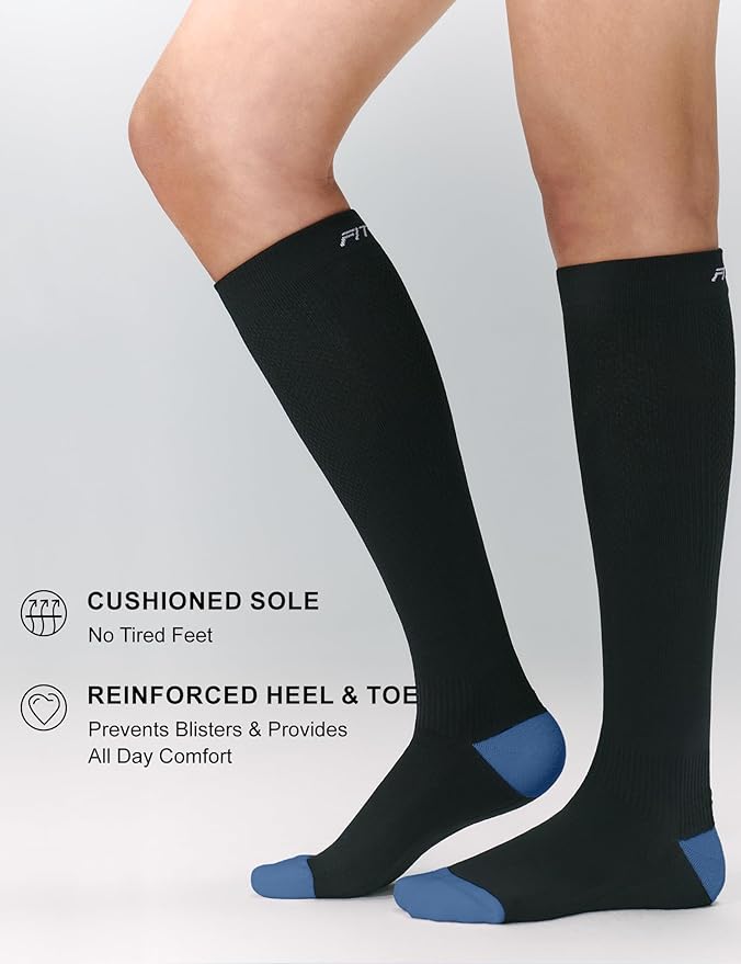 FITRELL 3 Pairs Compression Socks for Women and Men 20-30mmHg-Circulation Support Socks