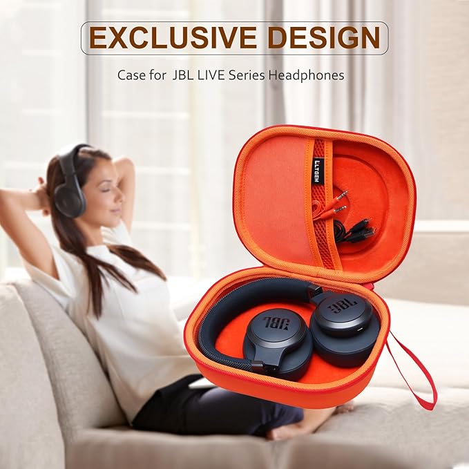 LTGEM Case Compatible with JBL Tune 770NC / 510BT / 720BT / 520BT / 520C / 670NC, for JBL Live 770NC / 670NC / 680NC / 780NC Headphones, Orange