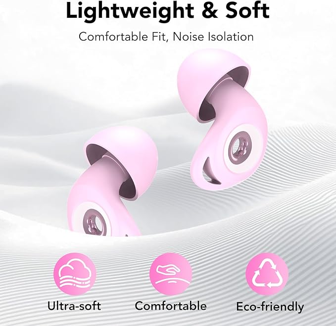Ear Plugs for Sleeping,Noise Cancelling Silicone Earplugs for Noise Reduction & Snoring, Concerts,45 dB,Ear plugs for Sleep, Soft Earplugs Reusable Concert Ear Plug,Hearing Protection with 8 Earpieces