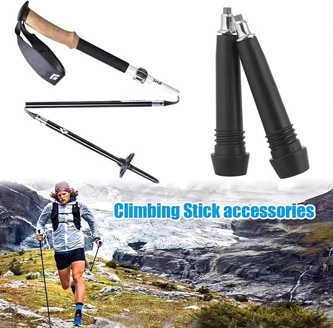 Trekking Pole Tips Set - Walking Sticks Replacement Tip Protectors - Snow & Mud Baskets