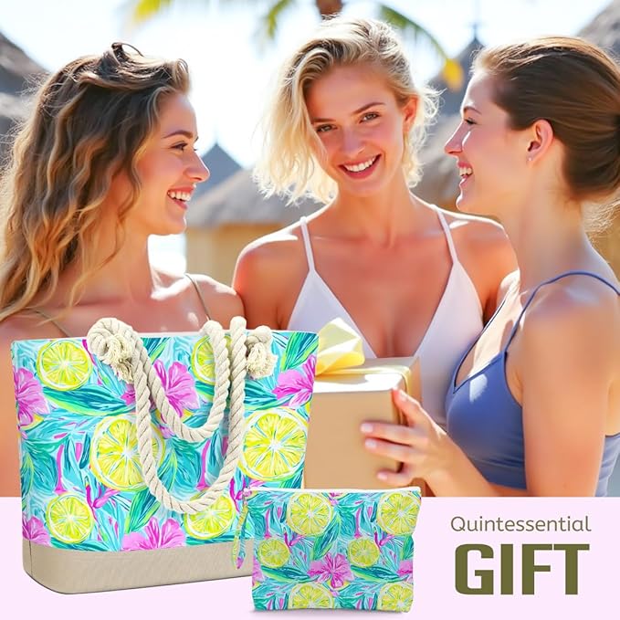 BELLOWDEER Beach Bags for Women, Wet Bag Cosmetic Bag for Beach Toiletries, Summer Travel Essentials, Gifts for Women