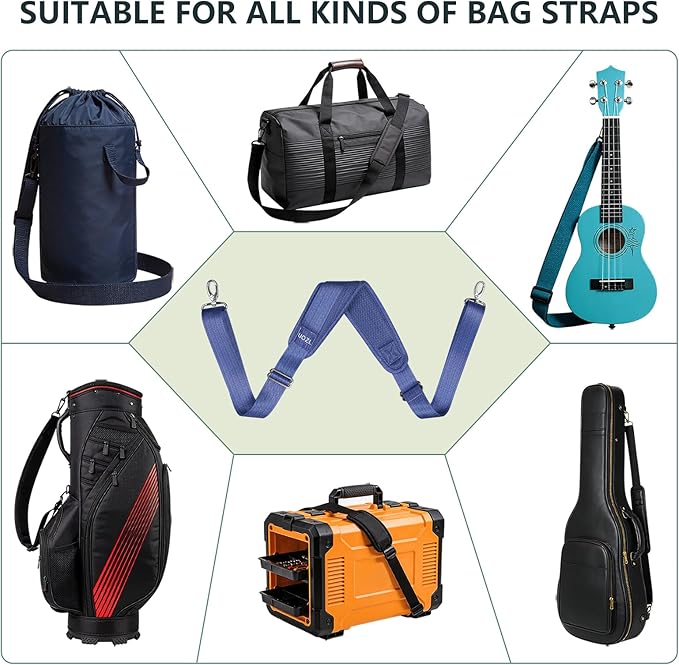 67 Inch Shoulder Straps, Soft with Ultra-Thick Fixed Shoulder Pad, Two Way Independently Adjustable Buckle Replacement Straps for Laptop Bag Messenger Bag Tool Bag Luggage,MixBlue