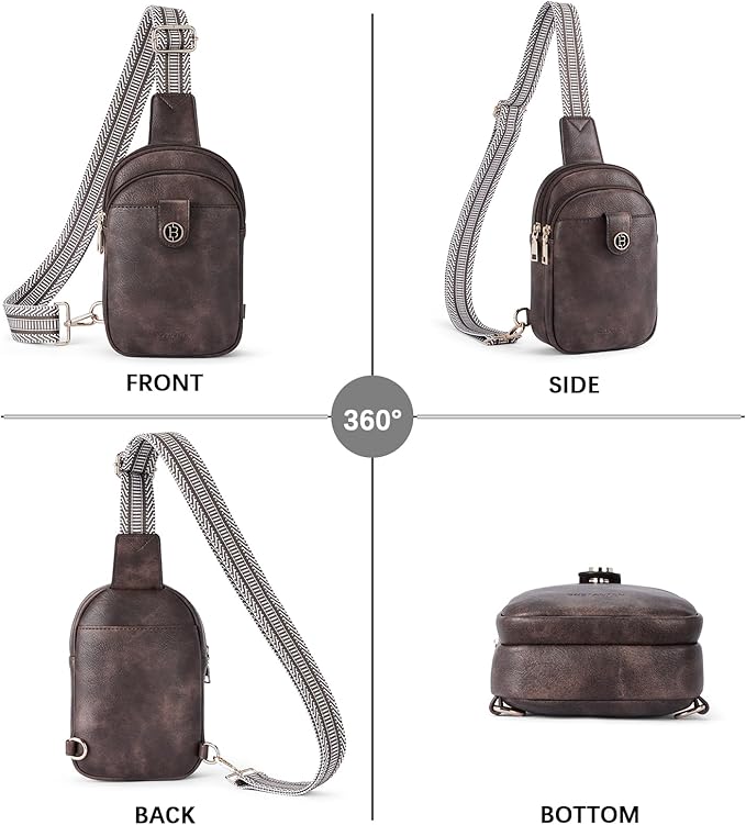 BOSTANTEN Sling Bag Crossbody Bags for Women Trendy Crossbody Purse Leather Chest Bag