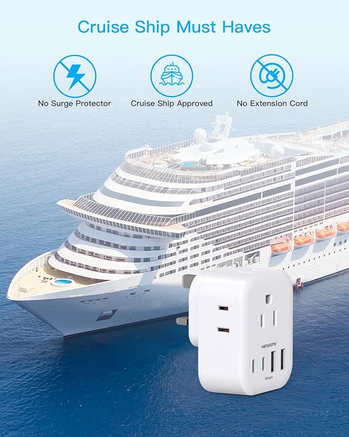US to UK Plug Adapter for Travel, Ireland Plug Adapter, Type G Adapter with 4 Outlets 4 USB Ports (2 USB C), UK Power Adapter for USA to London Dubai England Scotland British Kenya Qatar Hongkong