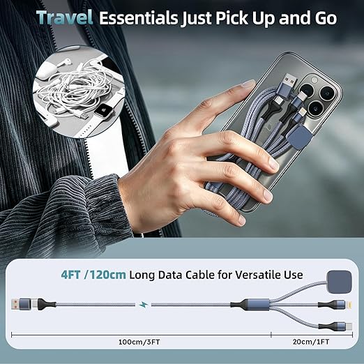 Cruise Essentials 2026, 3 in 2 Multi Charging Cable for iPhone Watch Charger/iPhone 17/IP, iWatch Charger, Travel Camping Essentials Compatible with iWatch 11-2/Ultra/iPhone 17-8,Car (6FT, White)