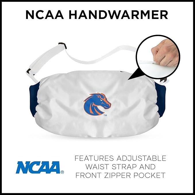 Northwest NCAA Boise State Broncos Hand Warmer with Adjustable Waist Strap, Officially Licensed Cold Weather Hand Muff for College Sports, Outdoor Sports, Insulated Pocket, Polyester, 7 x 15 in