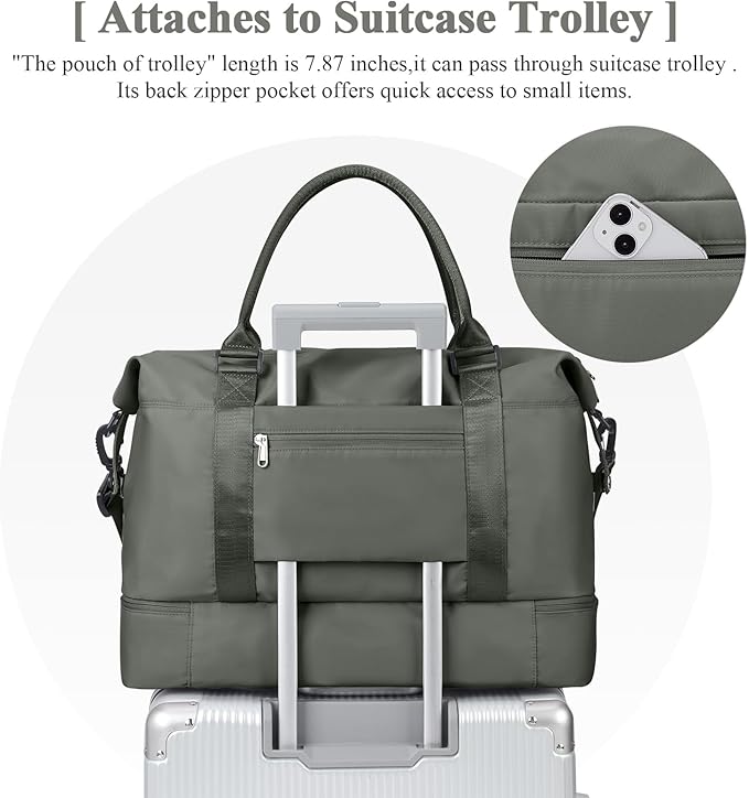 Travel Duffel Bag with Shoes Compartment, Overnight Weekender Bags for Women,Carry on Personal Item Bag,Extra Large