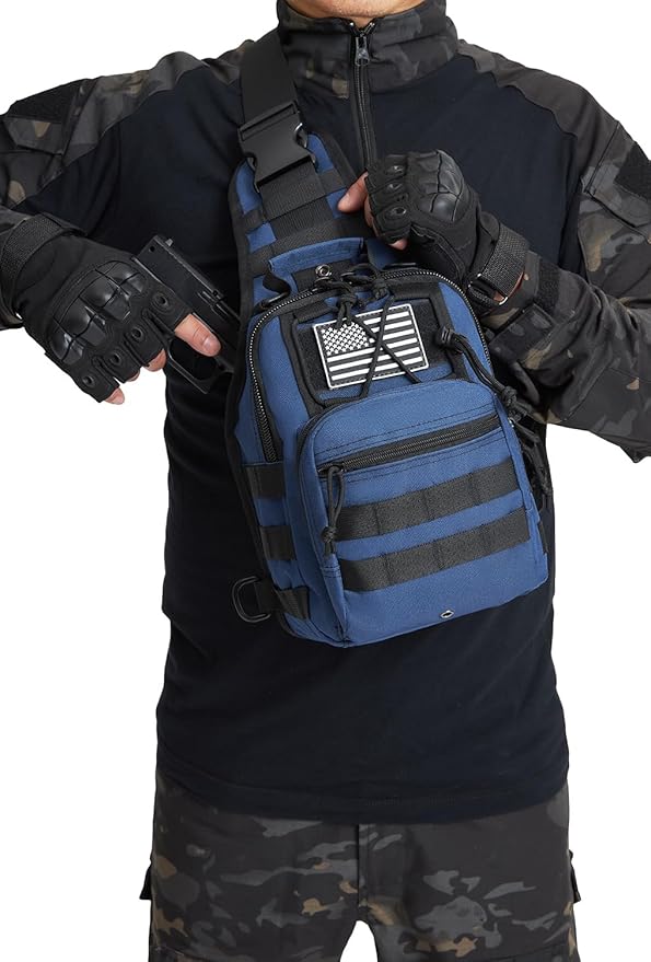 Small Tactical Sling Bag for Men with Holster Military EDC Shoulder Bag CCW Crossbody Bag 7 Liters