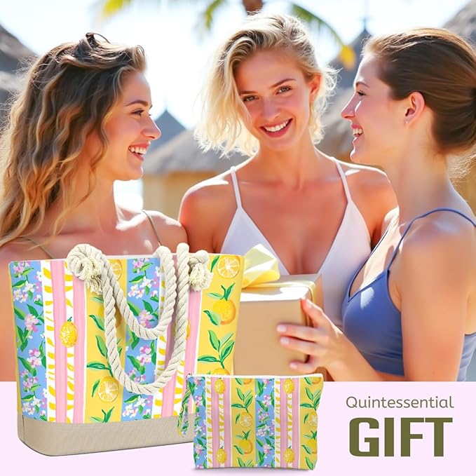 BELLOWDEER Beach Bags for Women, Wet Bag Cosmetic Bag for Beach Toiletries, Summer Travel Essentials, Gifts for Women