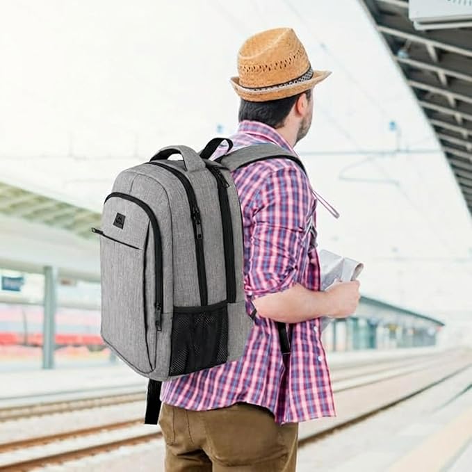 MATEIN Extra Large 18.4 Inch Laptop Backpack, Travel Computer Backpack TSA Friendly, Anti Theft College Backpack Flight Approved Business Work Big Bag for Women Men, Grey