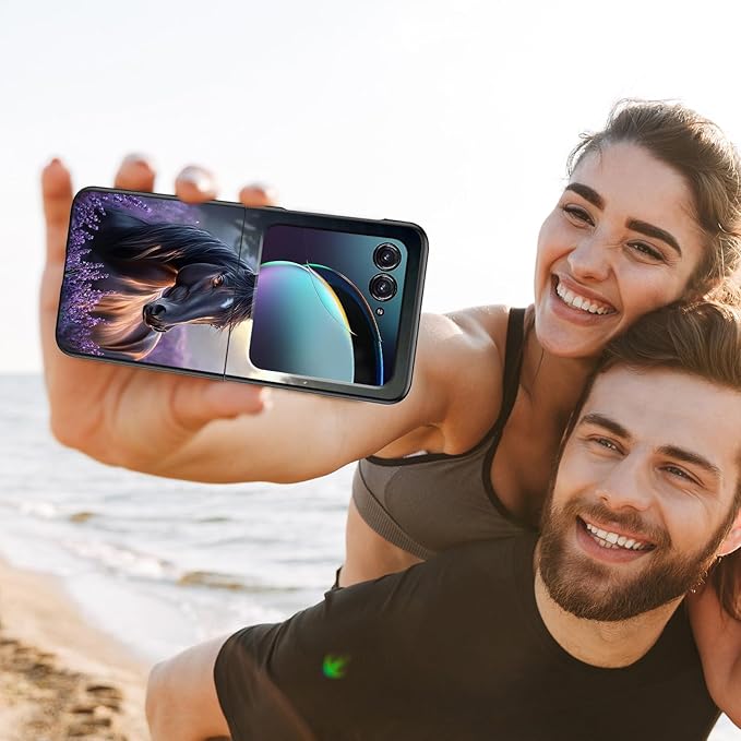 for Motorola Razr 2025 Case,for Moto Razr 60 Phone Case Cute Slim Hard PC Ultra-Thin Anti-Scratches Shockproof Protective Phone Cover,Horse Purple Lavender