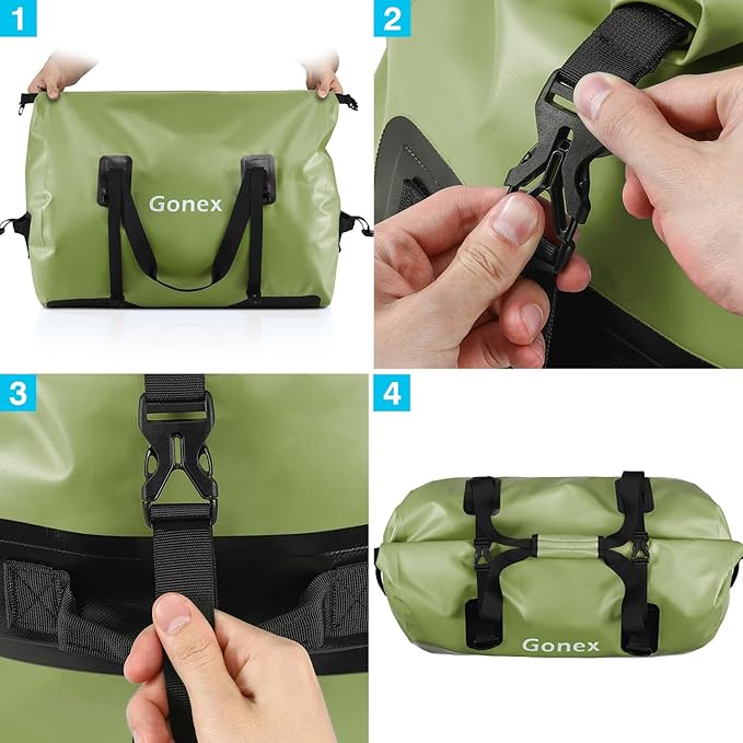 Gonex Extra Large Waterproof Duffle Travel Dry Duffel Bag Heavy Duty Bag with Durable Straps & Handles for Kayaking Paddleboarding Boating Rafting Fishing