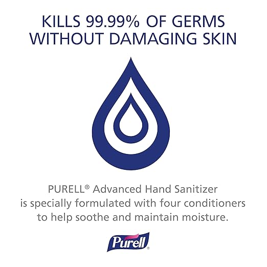 PURELL ES1 Hand Sanitizer Dispenser Starter Kit, Push-Style Dispenser with PURELL Advanced Hand Sanitizer Gel, 450 mL Refill (Pack of 1) - 4424-D6