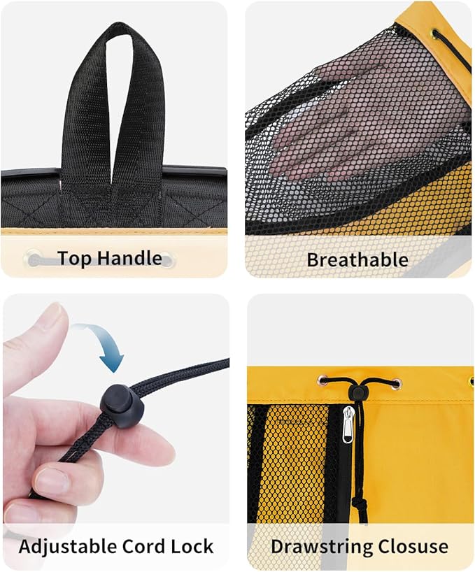 WANDF Swim Bag Mesh Drawstring Backpack with Wet Pocket for Swimming, Gym, and Workout Gear